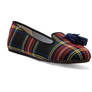 Charles Philip Shanghai Lana Wool Plaid Flat with Tassel in Scottish REVOLVE